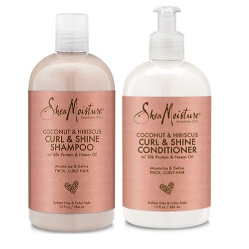 Shea Moisture Coconut & Hibiscus Curl & Shine Shampoo & Conditioner(2 PK)